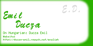 emil ducza business card